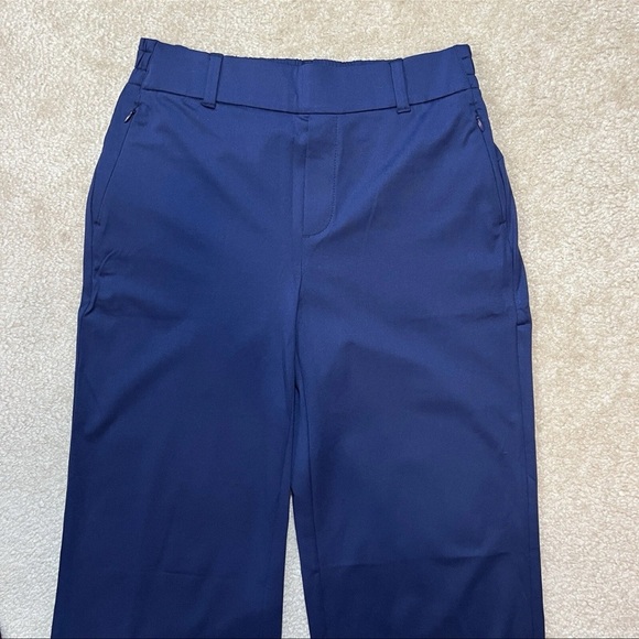 Lands End Wide Leg Pants Blue Pockets-Zipper Elastic Waist Women's Size S 6-8 - Picture 2 of 16